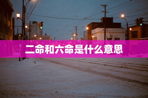 二命和六命是什么意思