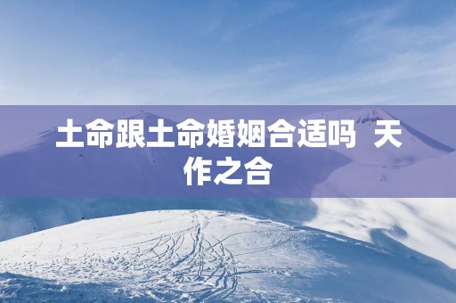 土命跟土命婚姻合适吗  天作之合