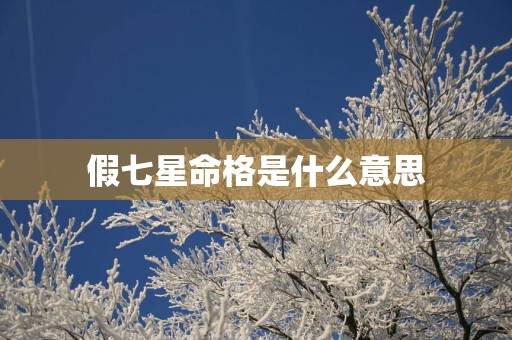 假七星命格是什么意思
