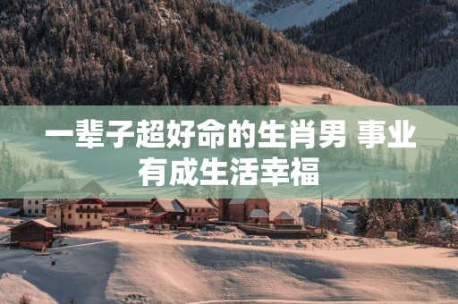 一辈子超好命的生肖男 事业有成生活幸福