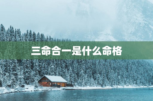 三命合一是什么命格