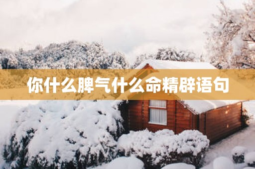 你什么脾气什么命精辟语句