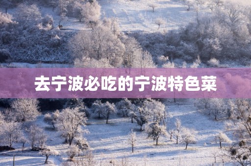 去宁波必吃的宁波特色菜