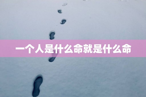 一个人是什么命就是什么命