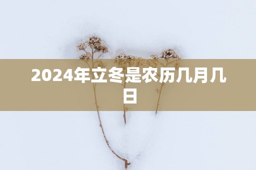 2024年立冬是农历几月几日