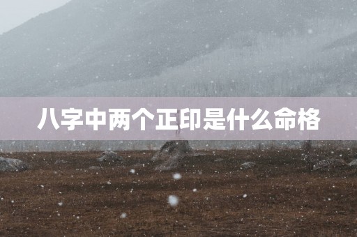 八字中两个正印是什么命格