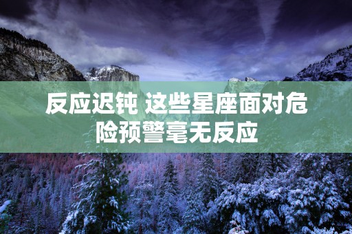 反应迟钝 这些星座面对危险预警毫无反应