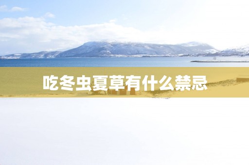 吃冬虫夏草有什么禁忌