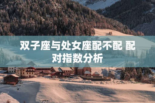 双子座与处女座配不配 配对指数分析