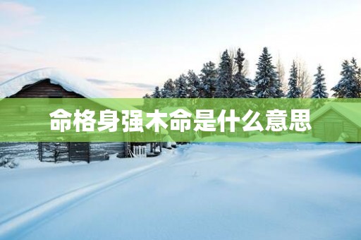 命格身强木命是什么意思