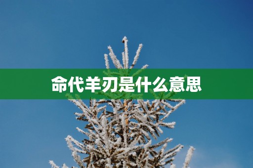 命代羊刃是什么意思