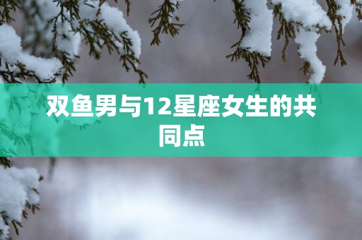 双鱼男与12星座女生的共同点