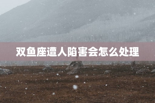 双鱼座遭人陷害会怎么处理