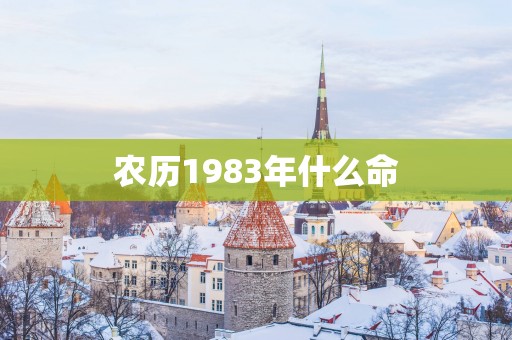 农历1983年什么命