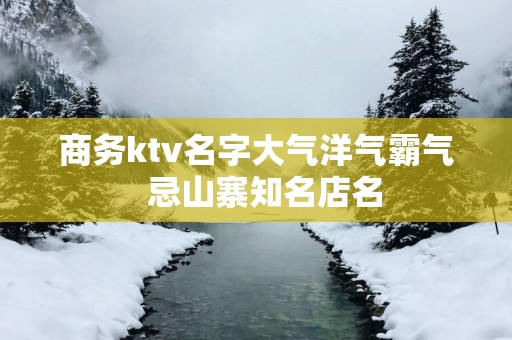 商务ktv名字大气洋气霸气  忌山寨知名店名