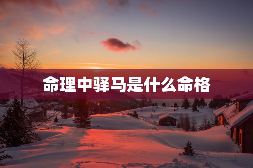命理中驿马是什么命格