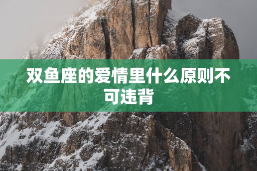 双鱼座的爱情里什么原则不可违背