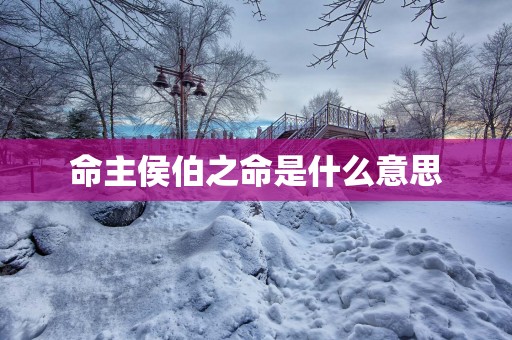 命主侯伯之命是什么意思
