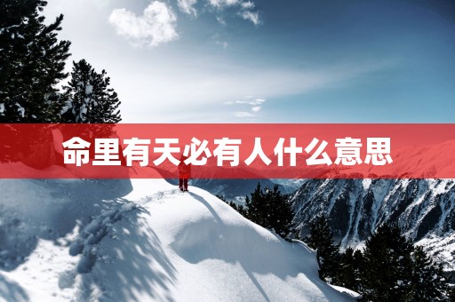 命里有天必有人什么意思