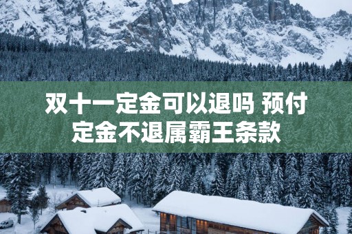 双十一定金可以退吗 预付定金不退属霸王条款