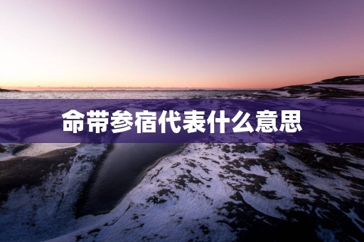 命带参宿代表什么意思