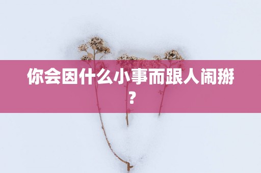 你会因什么小事而跟人闹掰？