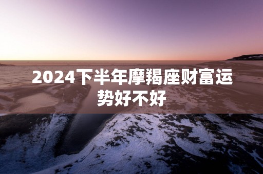 2024下半年摩羯座财富运势好不好