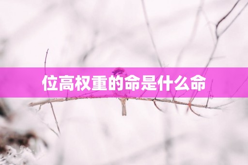 位高权重的命是什么命