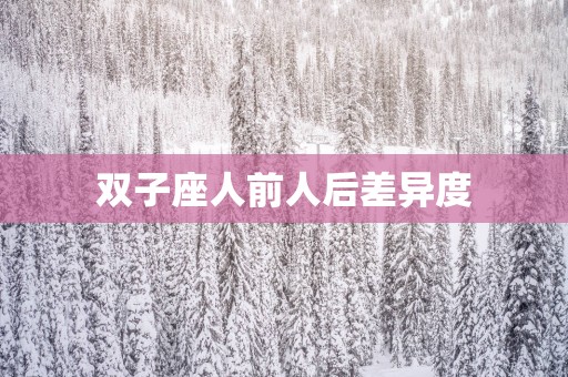 双子座人前人后差异度