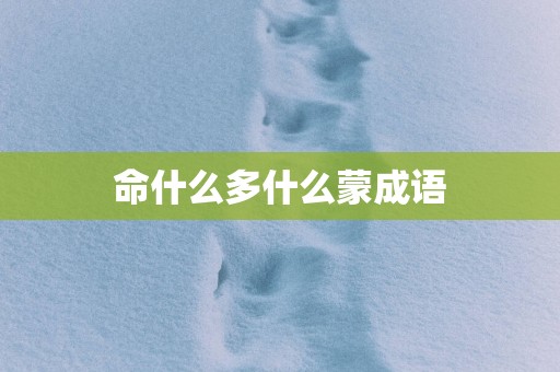 命什么多什么蒙成语