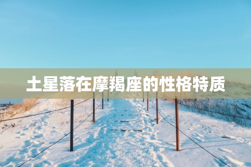土星落在摩羯座的性格特质