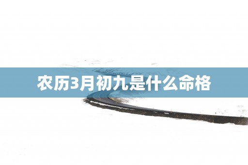 农历3月初九是什么命格