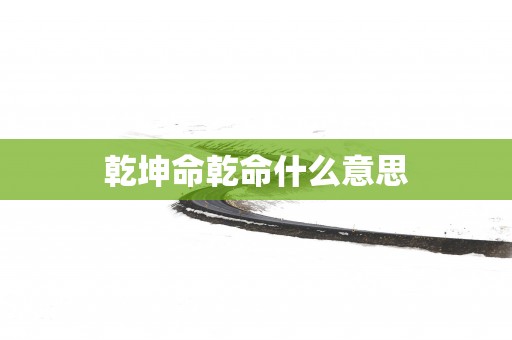 乾坤命乾命什么意思
