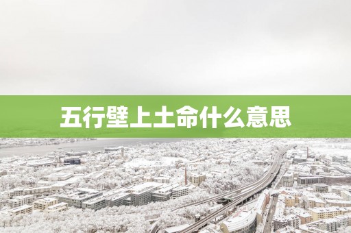 五行壁上土命什么意思