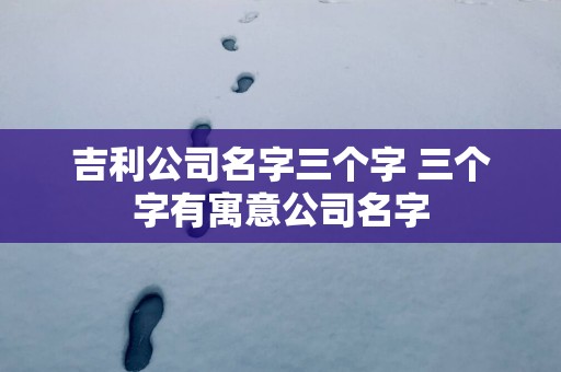 吉利公司名字三个字 三个字有寓意公司名字