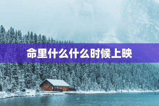 命里什么什么时候上映