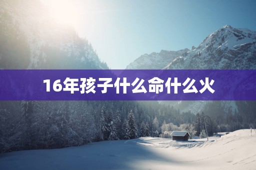 16年孩子什么命什么火