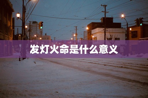 发灯火命是什么意义