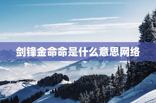 剑锋金命命是什么意思网络