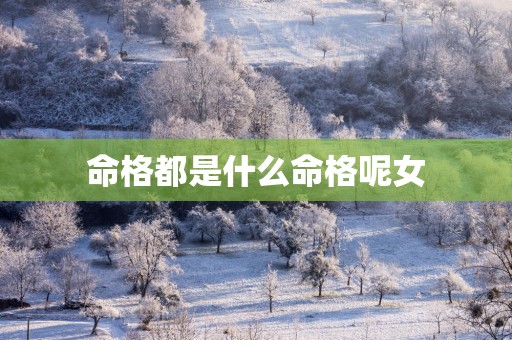 命格都是什么命格呢女