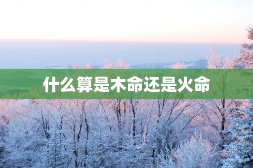 什么算是木命还是火命
