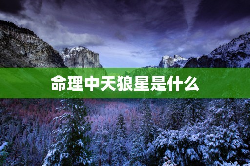 命理中天狼星是什么