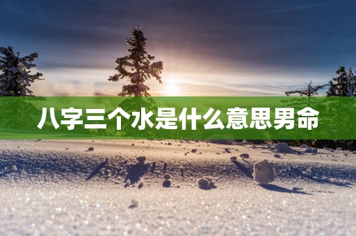 八字三个水是什么意思男命