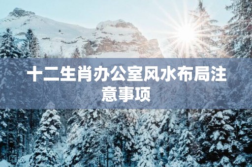 十二生肖办公室风水布局注意事项