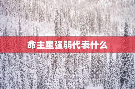 命主星强弱代表什么