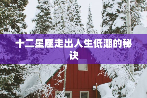 十二星座走出人生低潮的秘诀