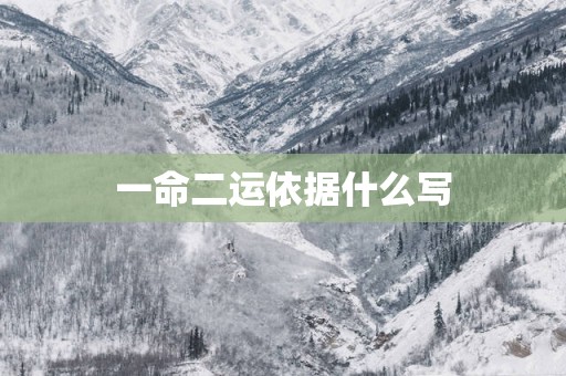 一命二运依据什么写
