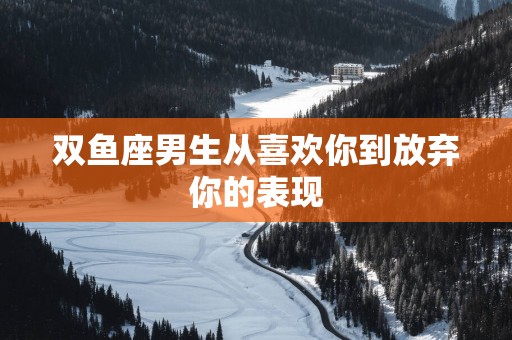 双鱼座男生从喜欢你到放弃你的表现