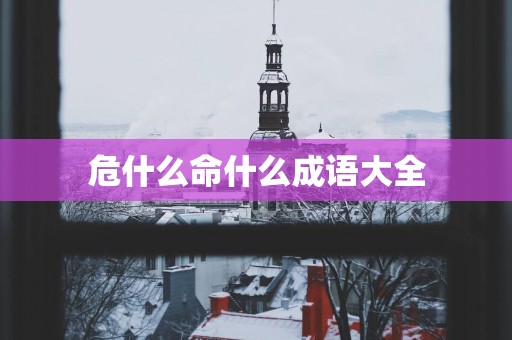 危什么命什么成语大全