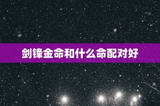 剑锋金命和什么命配对好